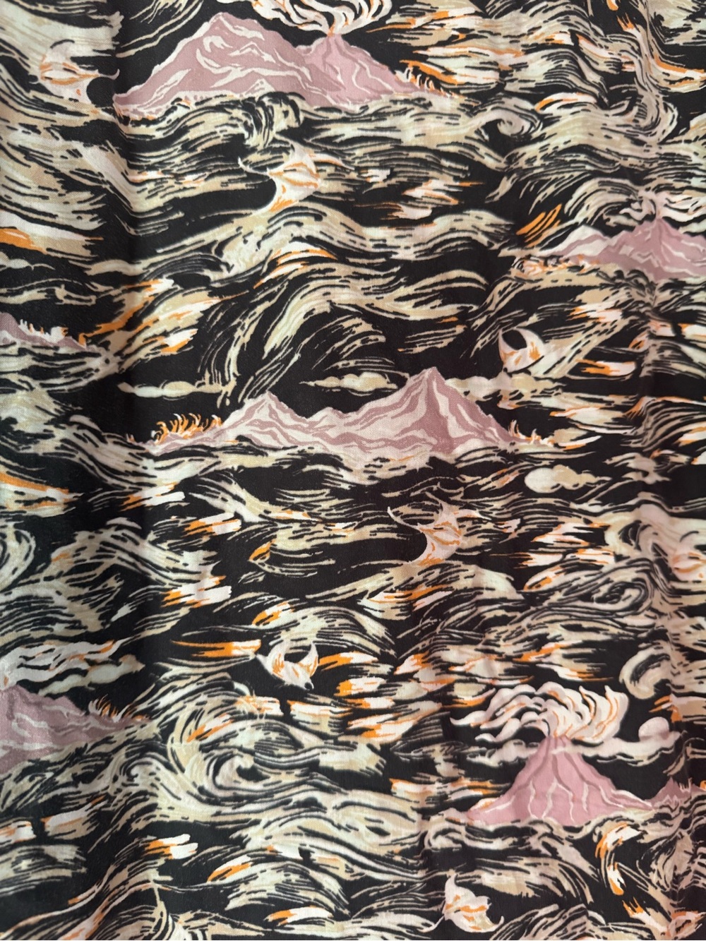 Patagonia Pataloha Black, Pink & Cream Wave-Print Short-Sleeve Button-Down Shirt - Picture 4 of 4